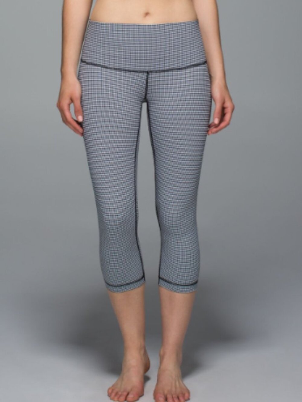 Lululemon‎ Wunder Under Crop Leggings Gingham pattern Sz 6 W6F52S